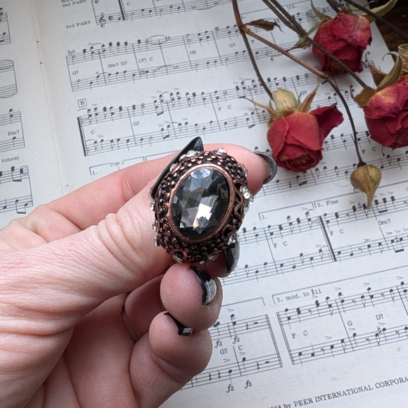 Vintage Copper and Silver Statement Ring Size 10 - Picture 6 of 11